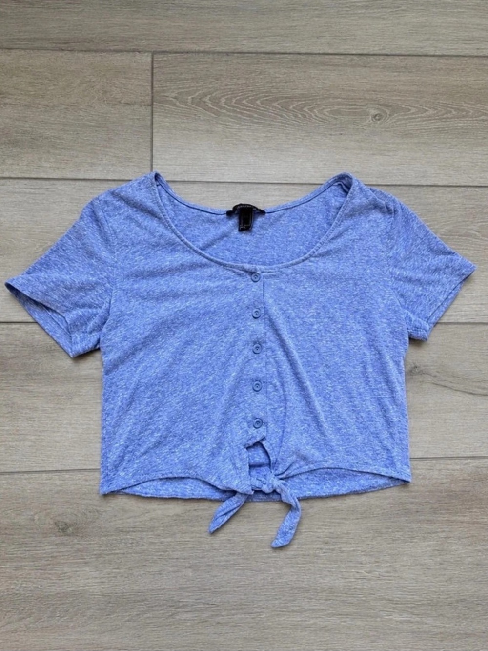 Forever 21 blue tie front top / size m